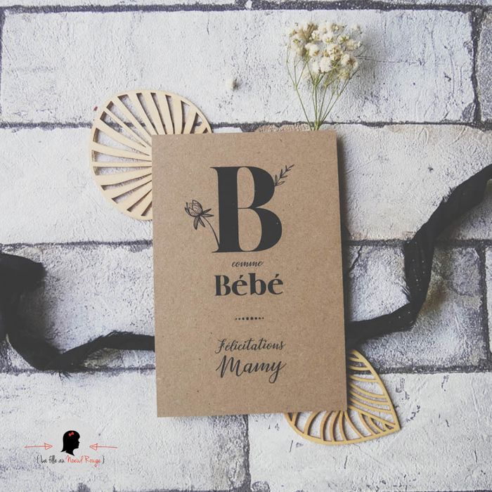 Carte Postale La Lettre B Comme La Fille Au Noeud Rouge